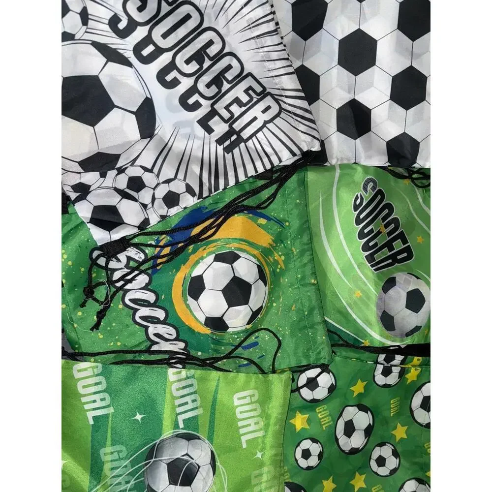 24 Pcs Soccer Party Favors Drawstring Bags with Mini Soccer Balls